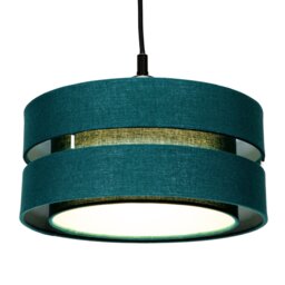 Contemporary Quality Green Linen Fabric Triple Tier Ceiling Pendant Light Shade Green Forest Green 1