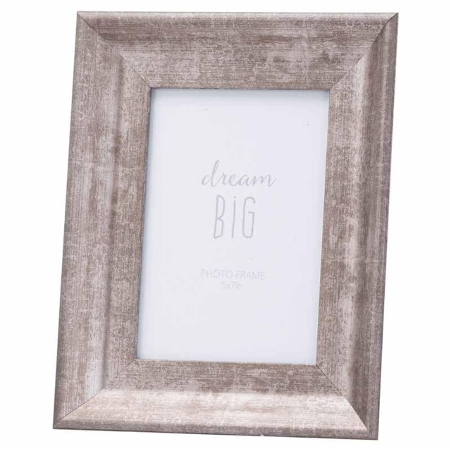 "Convex Matt 5X7 Frame - Wood - L3 x W17 x H22 cm - Silver Brown 5"" x 7"""