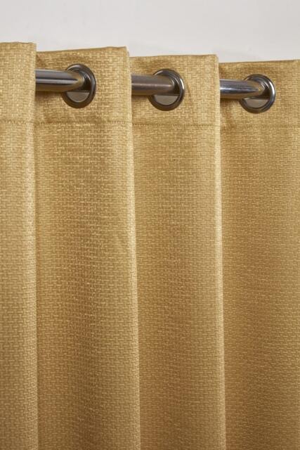 Metro Thermal Blackout Eyelet Curtains 168cm x 137cm Ochre Yellow Yellow