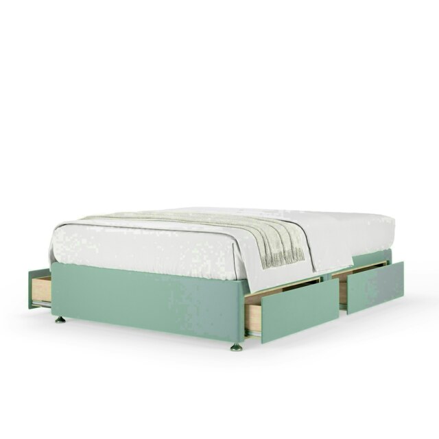 Ortho Classic Orthopaedic Duckegg Plush Velvet 4 Drawer Divan Set Small Double