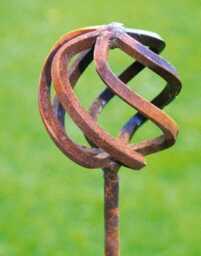 Cage Ball Pin Large (70mm) Support 4Ft (Bare Metal/Natural Rust) (Pack of 3) - Steel - H120 cm