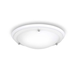 ValueLights Round White Opal Glass IP44 Bathroom Flush Ceiling Light and Warm Bulb