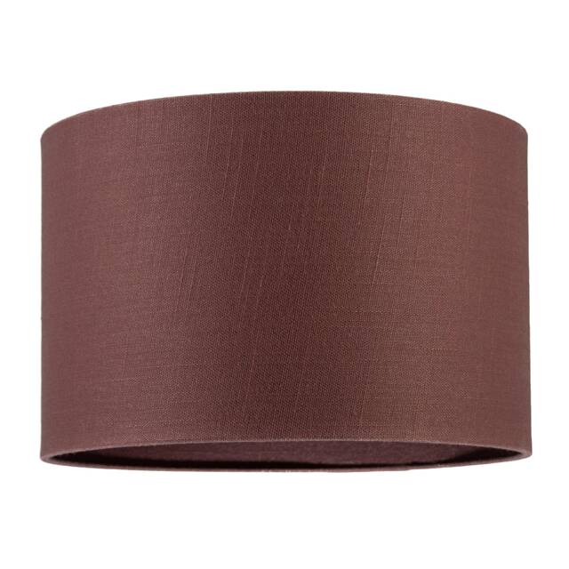 Modern Cinnamon Reddish Brown Textured Linen Fabric Circular Lampshade