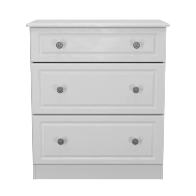 Stirling 3 Drawer Deep Chest of Drawers in Grey Ash (Ready Assembled) Grey Grey Ash