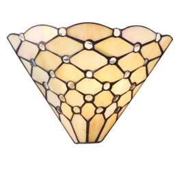 Pearl 1 Light Indoor Wall Uplighter Dark Bronze with Tiffany Glass, E14
