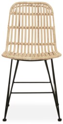 Orsina Stylish Natural Rattan Dining Chair, Comfortable Sturdy Modern Dining Chair, Versatile Small Modern Chair