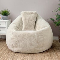 rucomfy Indoor Faux Fur Adults Bean Bag - Hygge Style Lounger Chair
