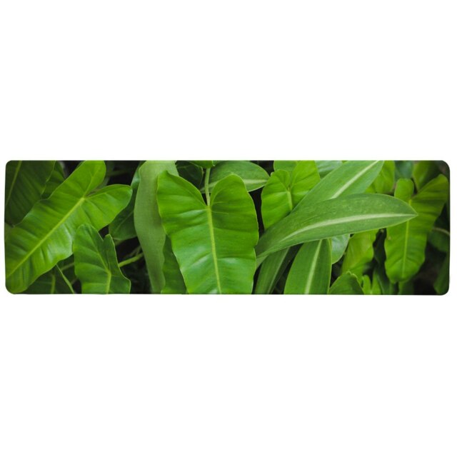 Abstract background of dark green leaves Designer (Runner Rug)