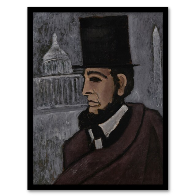 "Weary of the Truth Abraham Lincoln Hartley Framed Wall Art Print 12X16"""