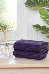 Safari Pure Cotton Face Cloth Towels Set Of 4 Purple Face cloth 4