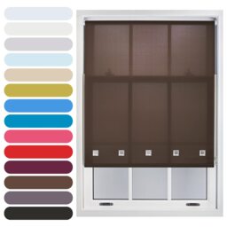 FURNISHED Roller Blinds Daylight Square Eyelet Light Filtering Easy Fit Trimmable Window Shade Brown Mocha