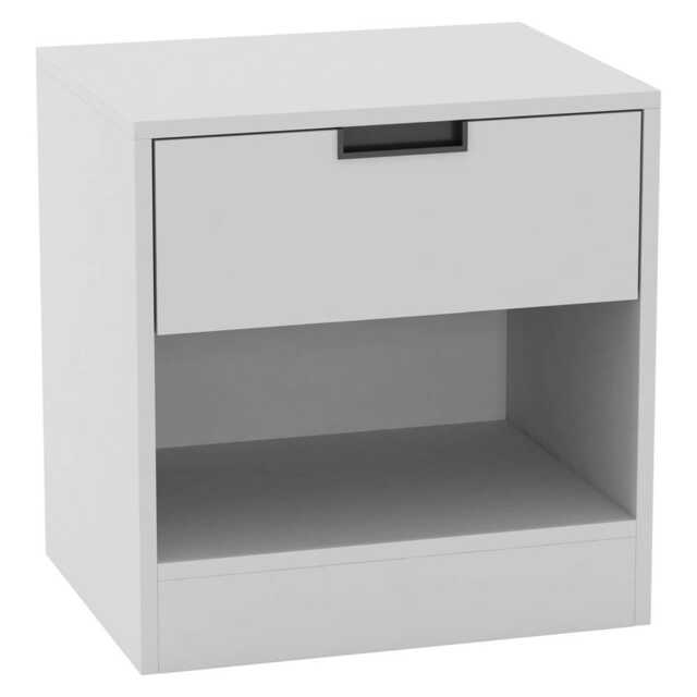 Drawer Bedside Table Nightstand Shelf Cabinet Storage Unit Bedroom Furniture Multi 1 White