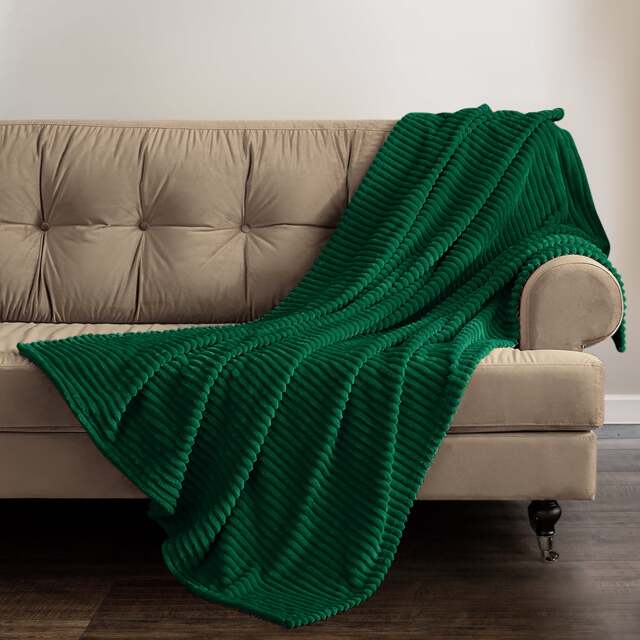 Velosso Plaid Cord Ribbed Blanket Throw