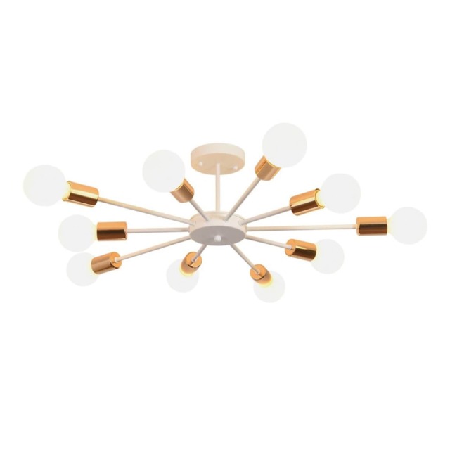 Modern Chandelier 10Lights Semi Flush Mount Ceiling Light White 70cm