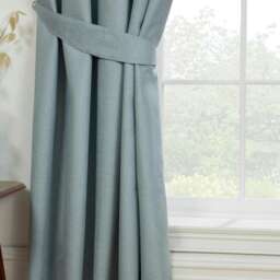 Eclipse - 100% Blackout Thermal Self-Lined Curtains - Eyelet - 100% Polyester (Duck Egg, 90''x 72'' - 229m x 183cm (Pair)) Blue Blue