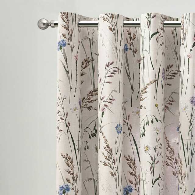 Catherine Lansfield Grasmere Floral Fully Reversible 66x90 Inch Eyelet Curtains Lilac Purple Lilac