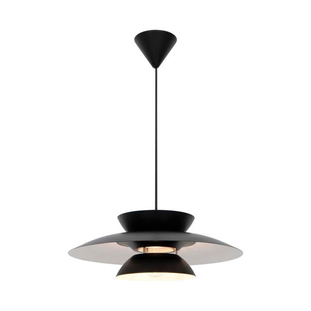 Nordlux Carmen Indoor Pendant Light Black Metal E27 Layered Shades - Mains Powered, IP20