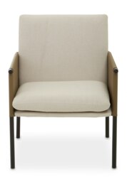 Orsina White Fabric Dining Chair with Straight Legs, Fabric Upholstered Dining Room Chair, Accent Arm Chair