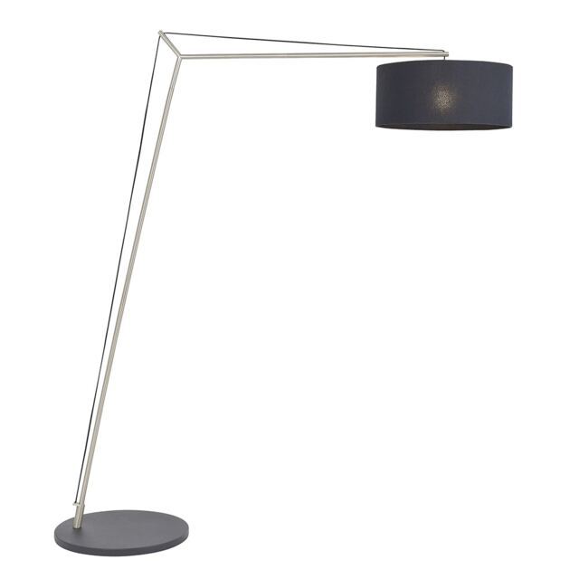 Ravenna Floor Lamp Matt Nickel Plate & Black Cotton Fabric