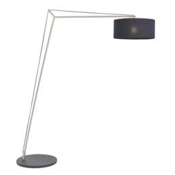 Ravenna Floor Lamp Matt Nickel Plate & Black Cotton Fabric