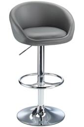 Lombardy Adjustable Bar Stool Chrome Grey Grey