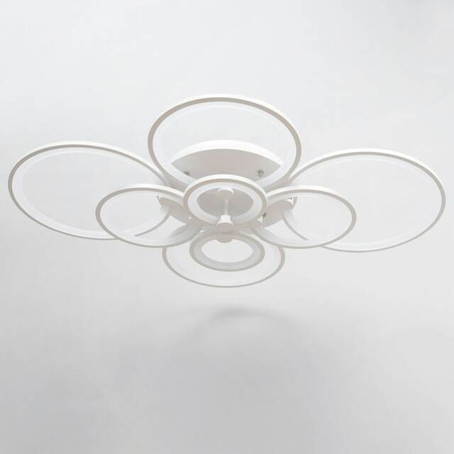 Living and Home Modern Circular LED Semi Flush Ceiling Light for Nordic Decor