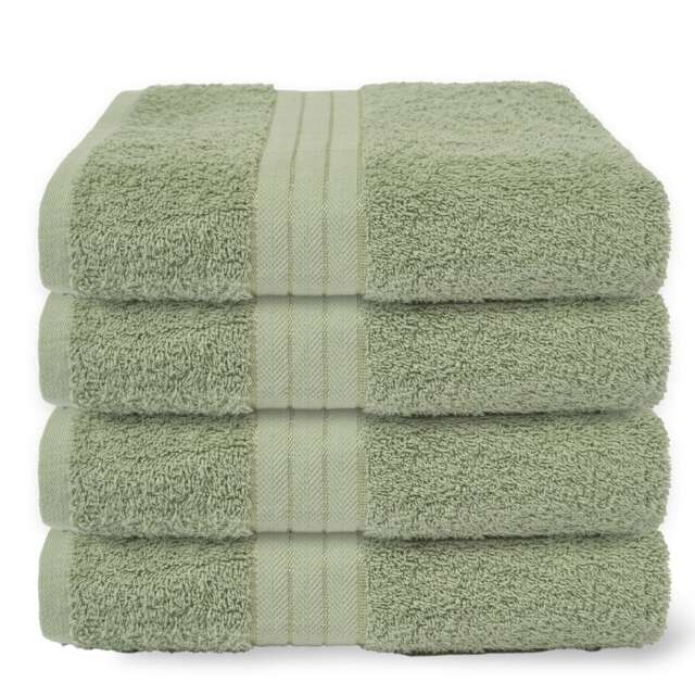 OHS 4 x Luxury 100% Cotton 500GSM Bathroom Bath Towel Green Sage Green Bath towel