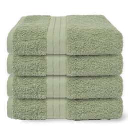 OHS 4 x Luxury 100% Cotton 500GSM Bathroom Bath Towel Green Sage Green Bath towel