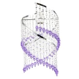 Modern Spiral Waterfall Pendant Shade with Purple and Clear Acrylic