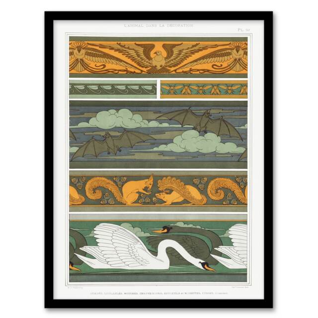 Maurice Pillard Verneuil Framed Wall Art Birds Bats Squirrels Swans Home Décor