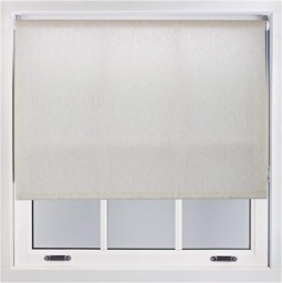 Made to Measure Cream Linen Roller Blind Metal Chain & Brackets