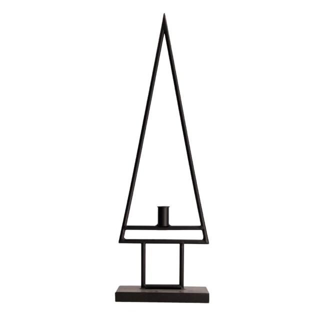 Deco Table Top Tree Candle Holder - Metal - L8 x W20 x H59 cm - Black Black 1