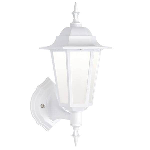 Evesham Integrated LED 1 Light Outdoor Wall Lantern Matt White Textured, Frosted IP44
