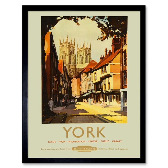 Travel York UK Cathedral Minster Shambles Rail Train Framed Wall Art Print