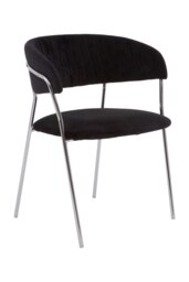 Interiors By Premier Black Channel Chrome Finish Dining Chair,Decorative Armchair,Chair For Outdoor Patio,Stylish Lounge Chair Black