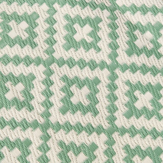 OHS Large Geometric Waterproof Outdoor Garden Patio Floor Mat Rug Green Sage 160 x 230cm
