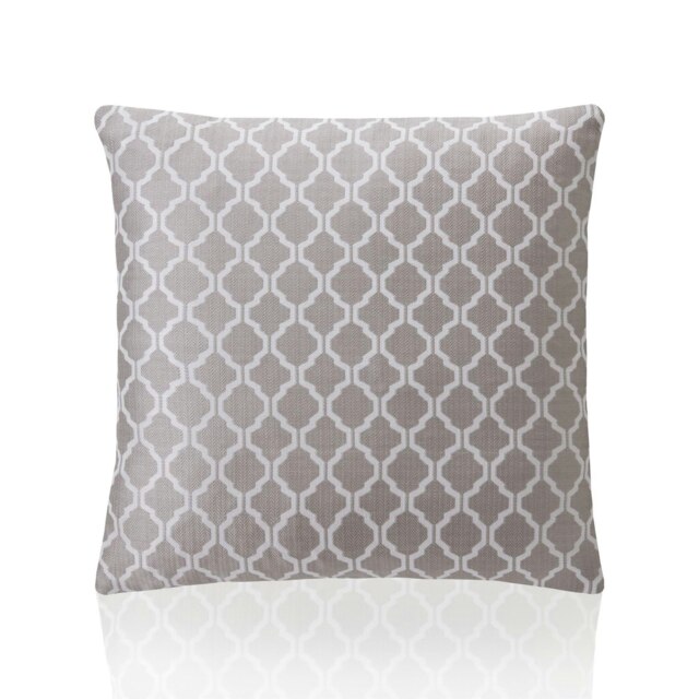 Two Tone Geometric Jacquard 45cm x 45cm Latte Cushion Set of 4 Cream White 45cm x 45cm x 10cm 4