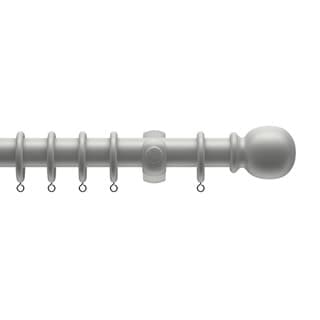 28mm Wooden Grey Curtain Pole Set 270cm Grey Grey
