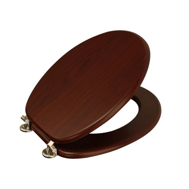Showerdrape Oxford Mahogany Wooden Toilet Seat Brown 1