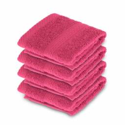 Homescapes Turkish Cotton Raspberry Face Cloth - Set of 4