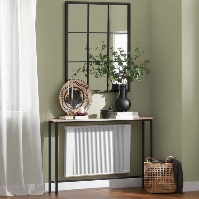SoBuy FSB19-XL-Z,Industrial Slim Console Table Black Oak 1