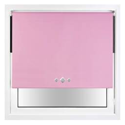 Blackout Roller Blind Diamond Eyelet Metal Fittings Pink Pink
