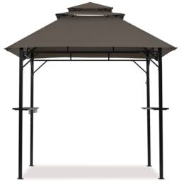Yaheetech Grill Gazebo with Height-adjustable Shelves-Brown Brown Brown 244 cm L × 150.5 cm W × 269 cm H 1