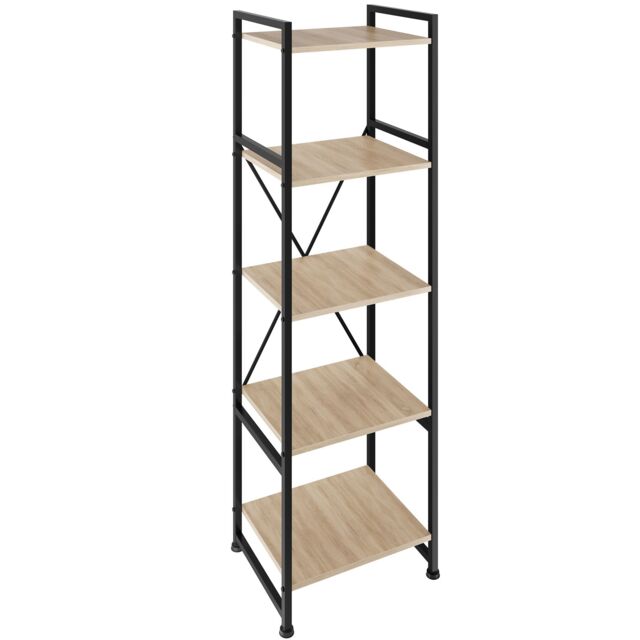 Bookcase Manchester - 5 Shelves Brown industrial wood light, oak Sonoma 47,50 x 34,50 x 151,50 cm 1