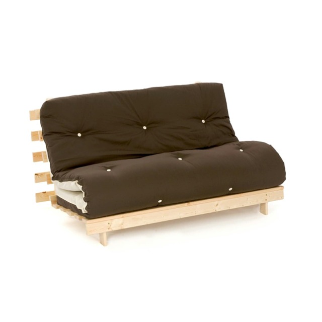 4ft6 Double Futon Mattress And Base Set in Chocolate/Cream
