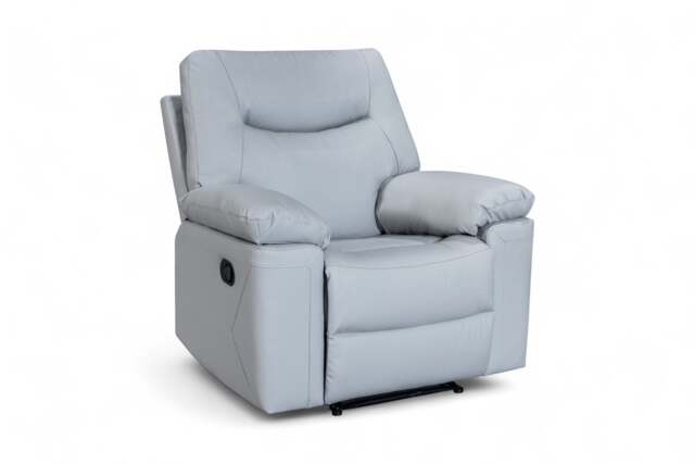 Faux Leather Light Grey Manual Recliner Chair COLUMBIA