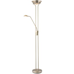 LED Mother and Child Floor Lamp in Satin Nickel with Rotary Dimmer Switches Silver Satin Nickel 1
