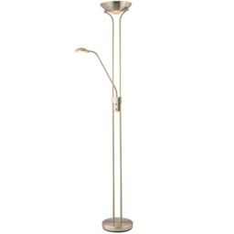 LED Mother and Child Floor Lamp in Satin Nickel with Rotary Dimmer Switches Silver Satin Nickel 1