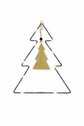 St Helens METAL Christmas TREE SHAPE WOODEN HANGING CENTRE