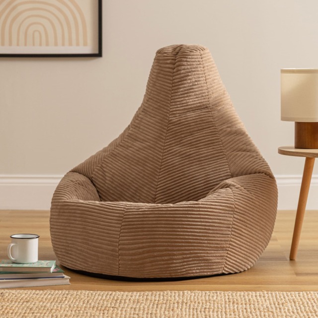 Icon Dalton Jumbo Cord Recliner Bean Bag, Mocha Brown